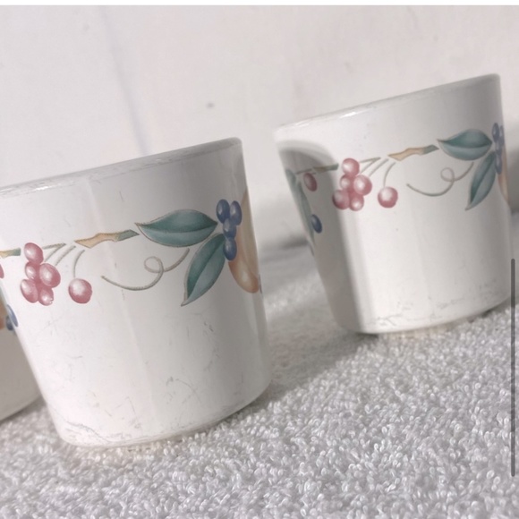 Vintage Corningware Abundance Fruit Pattern Coffee Cups x3 - Picture 5 of 8